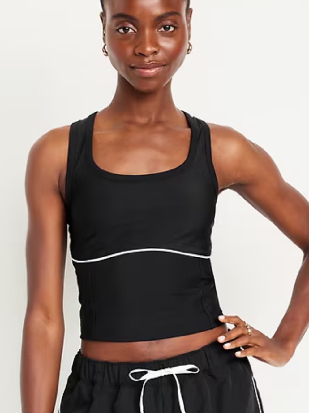 NWT Old Navy Active Set PowerSoft Racerback Cropped Shell Tank and Biker Shorts